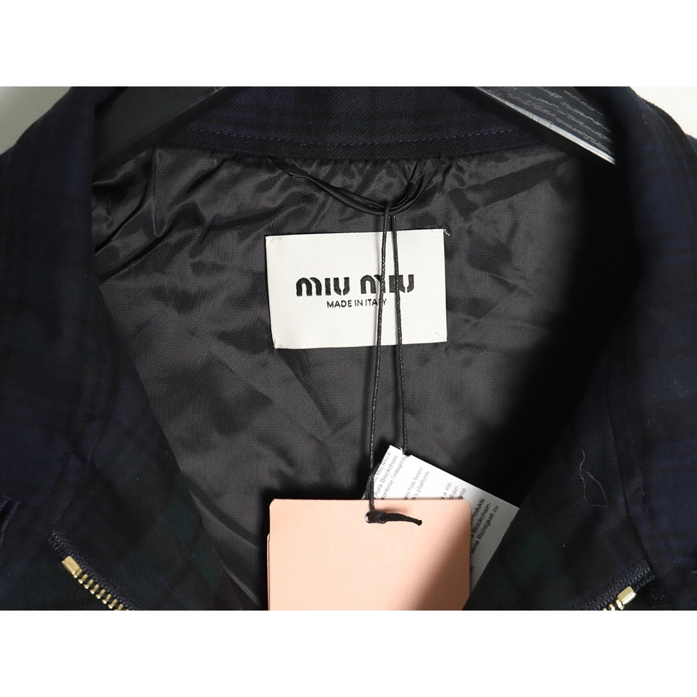 Miu Miu embroidered monogram check jacket,Miu Miu,MIU-07241215