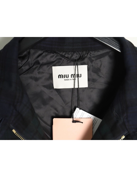 Miu Miu embroidered monogram check jacket,Miu Miu,MIU-07241215