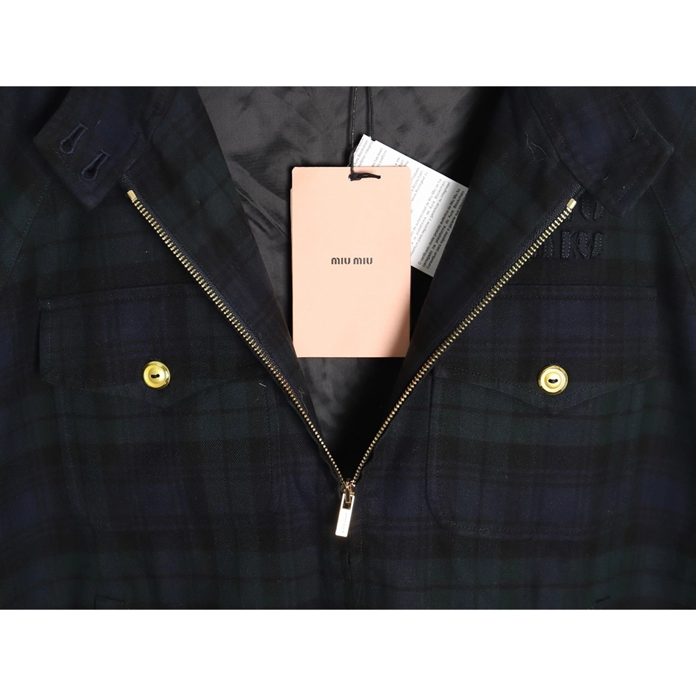 Miu Miu embroidered monogram check jacket,Miu Miu,MIU-07241215