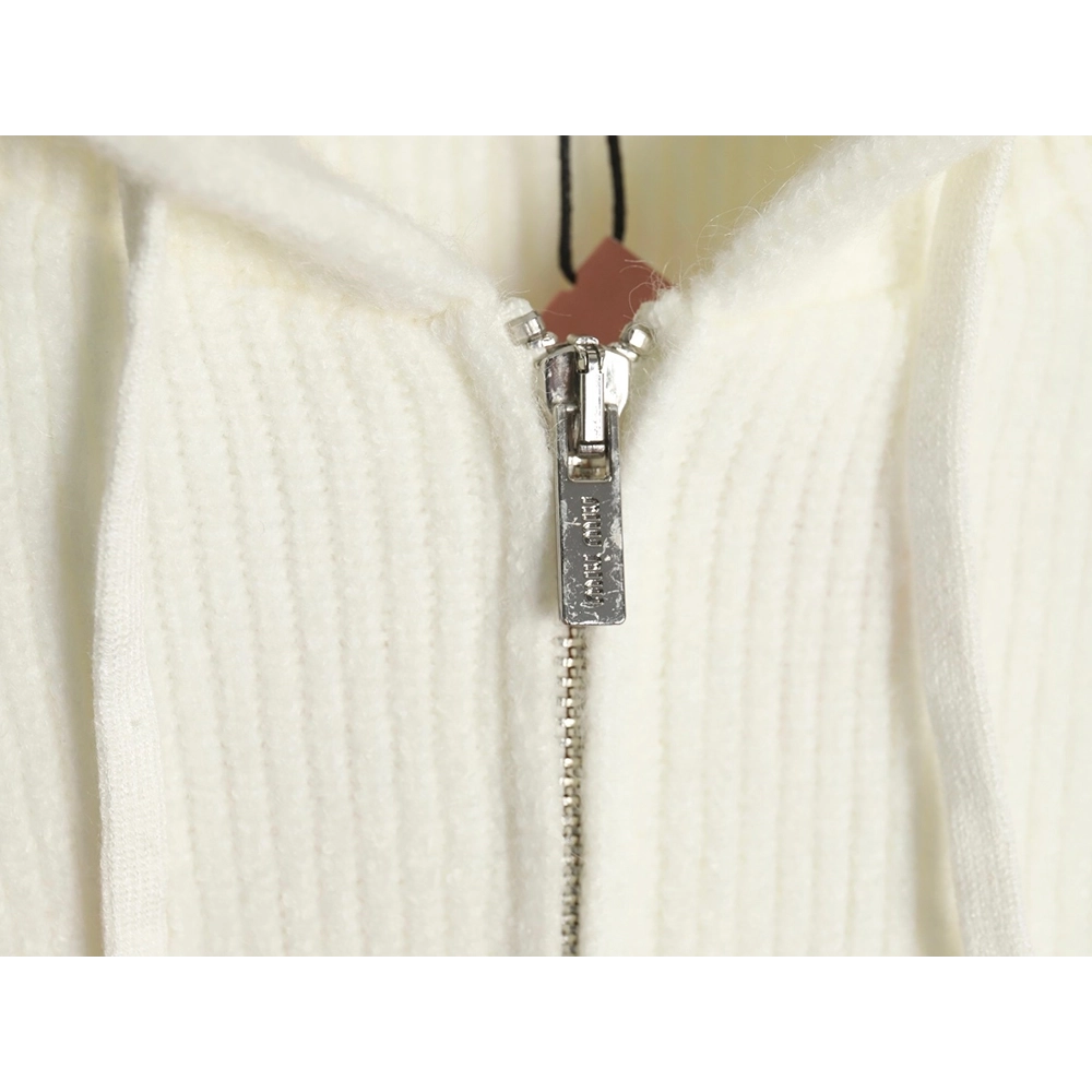 Miu Miu logo embroidered zipup hooded sweater,Miu Miu,MIU-20241215