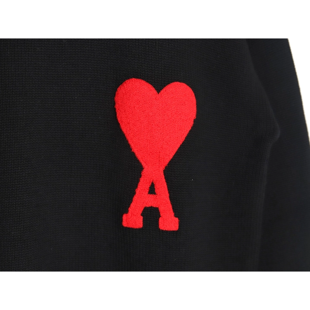 AMI PARIS Heart embroidered crew neck sweater TSK2,Ami