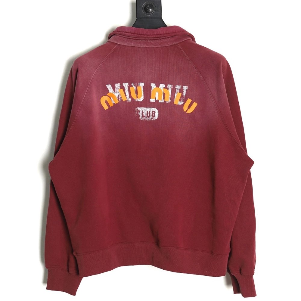 Miu Miu washed gradient print Polo sweatshirt,Miu Miu