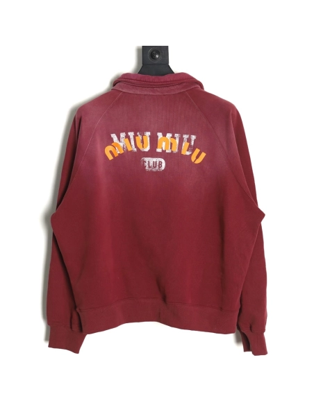 Miu Miu washed gradient print Polo sweatshirt,Miu Miu
