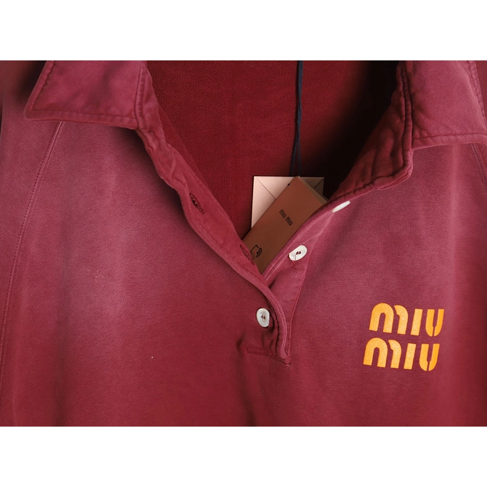 Miu Miu washed gradient print Polo sweatshirt,Miu Miu