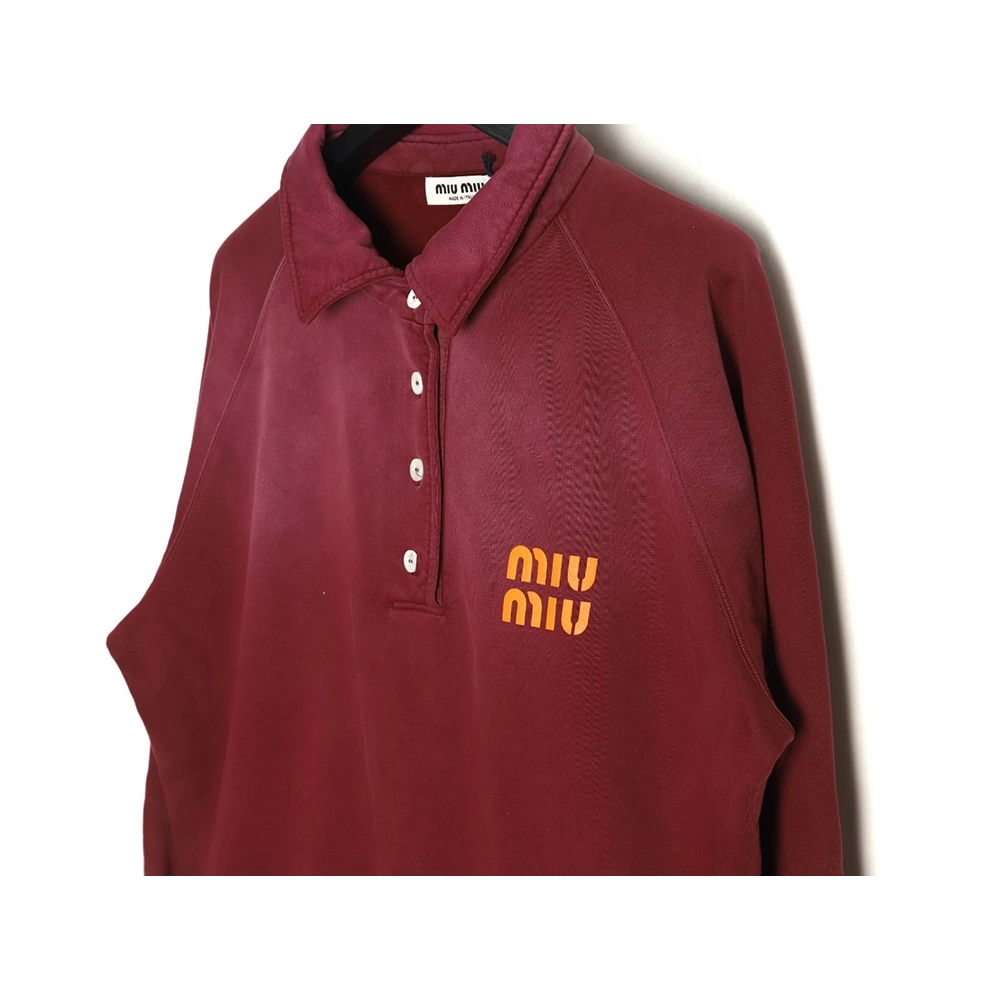 Miu Miu washed gradient print Polo sweatshirt,Miu Miu