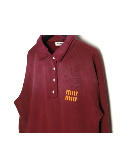 Miu Miu washed gradient print Polo sweatshirt,Miu Miu