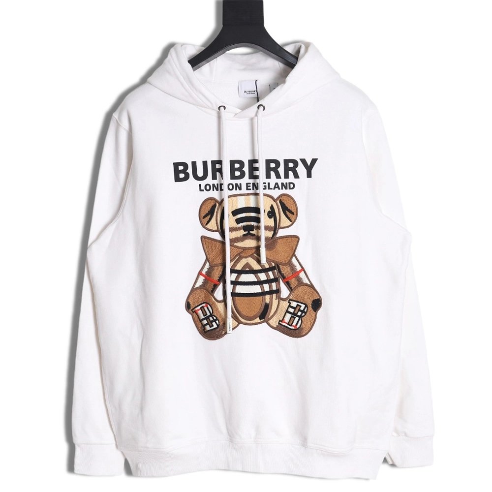 Burberry embroidered teddy bear hooded sweatshirt,Burberry