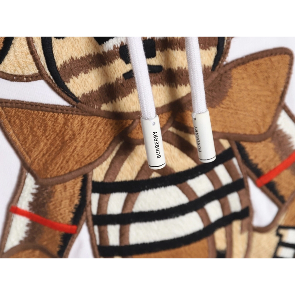Burberry embroidered teddy bear hooded sweatshirt,Burberry