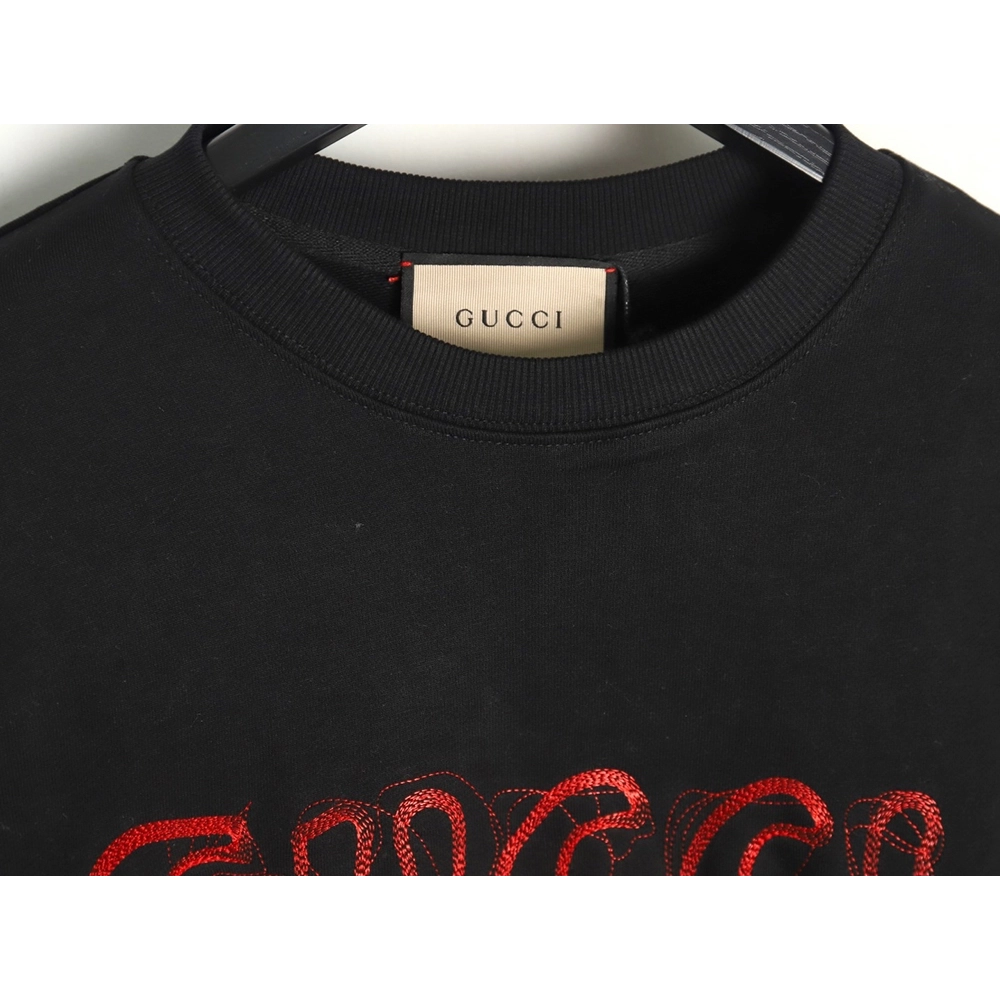 Gucci embroidered Double G letter logo crew neck sweatshirt TSK1,Gucci