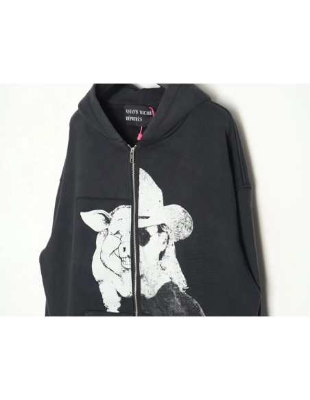 ENFANTS RICHES D¨¦PRIM¨¦S patchwork printed zip-up cardigan Sweatshirt,ENFANTS RICHES DEPRIMES