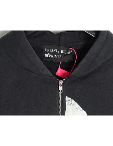 ENFANTS RICHES D¨¦PRIM¨¦S patchwork printed zip-up cardigan Sweatshirt,ENFANTS RICHES DEPRIMES