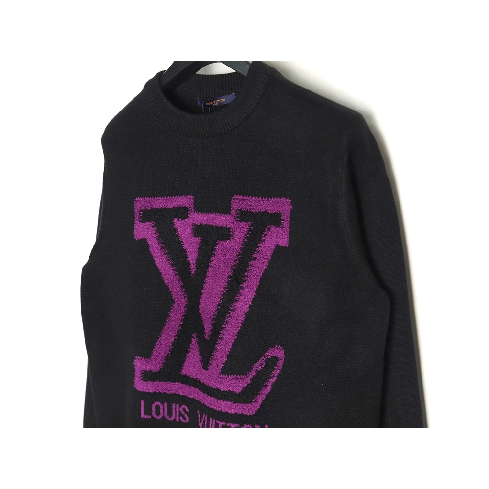 Louis Vuitton flocked logo crewneck sweater TSK1,Louis Vuitton