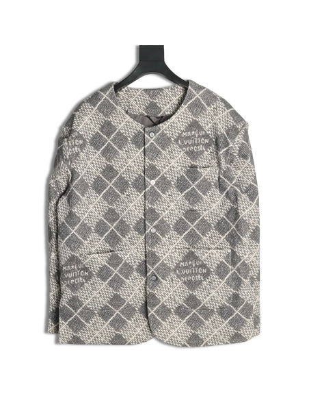 Louis Vuitton rhombus collarless jacket,Louis Vuitton