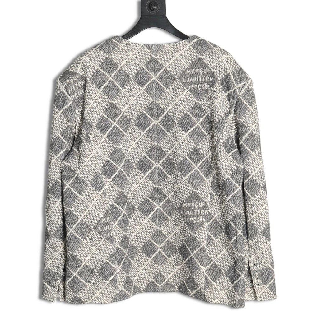 Louis Vuitton rhombus collarless jacket,Louis Vuitton