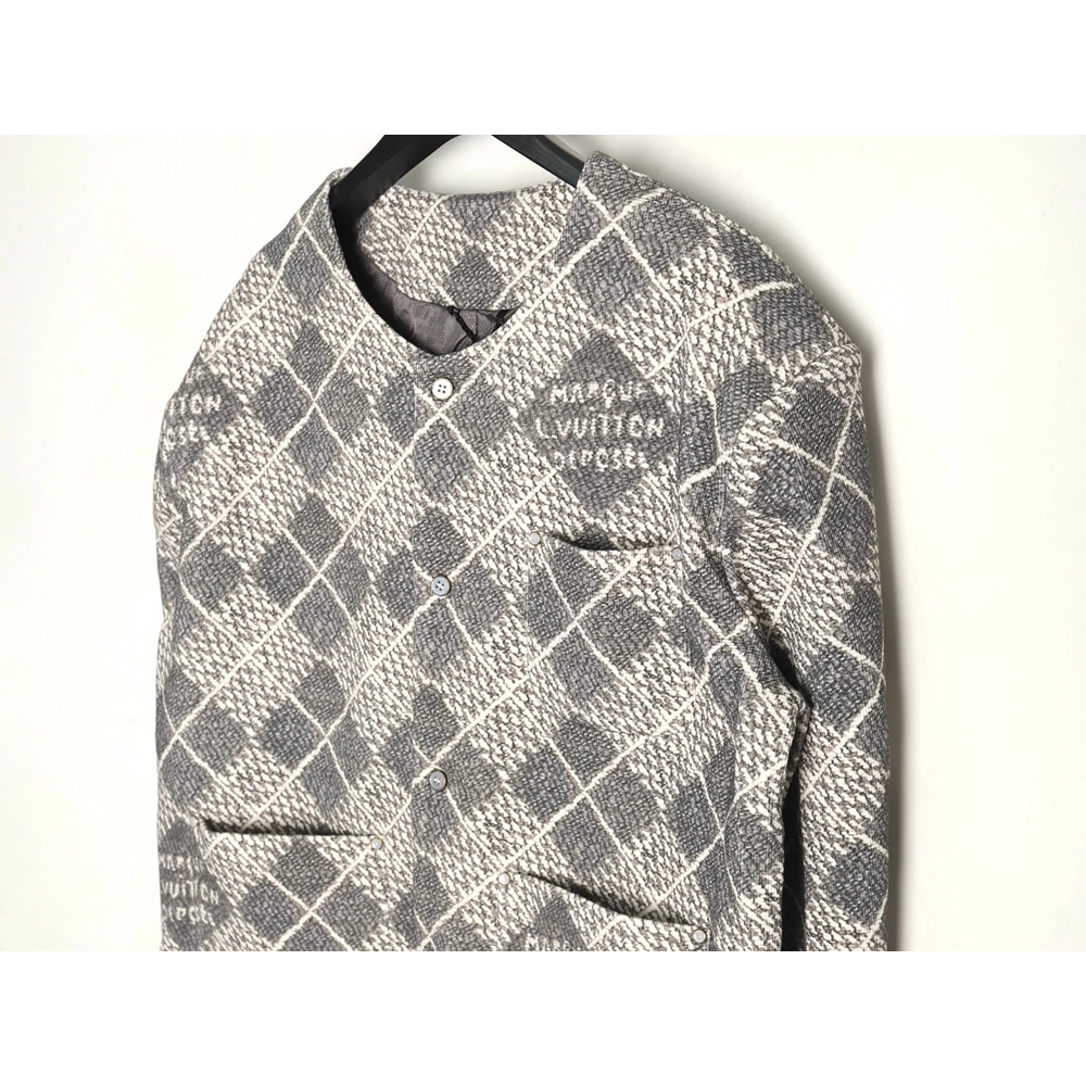 Louis Vuitton rhombus collarless jacket,Louis Vuitton