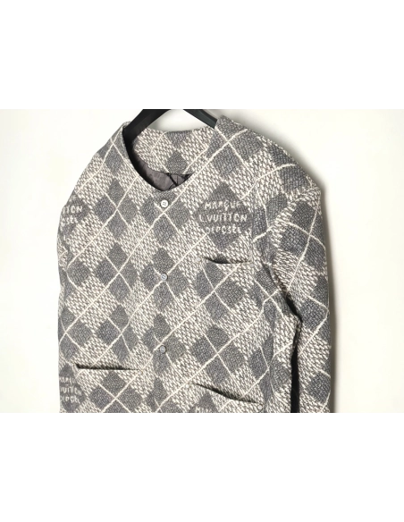 Louis Vuitton rhombus collarless jacket,Louis Vuitton