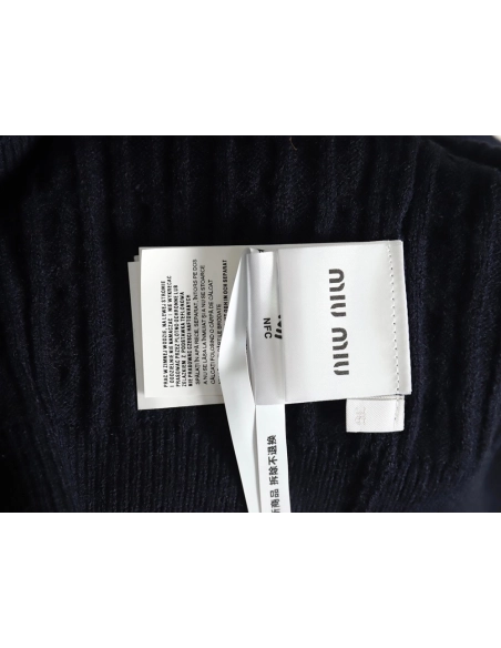 Miu Miu cable cashmere POLO collar sweater,Miu Miu