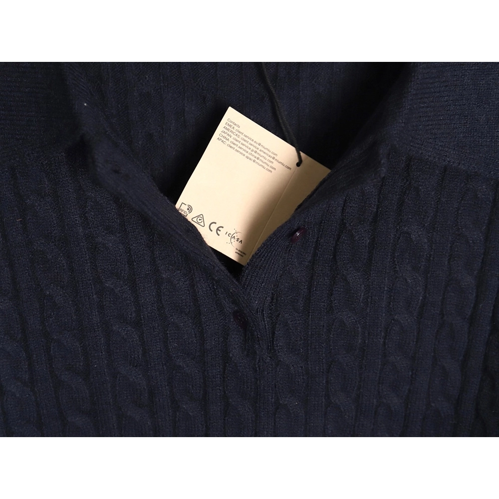 Miu Miu cable cashmere POLO collar sweater,Miu Miu