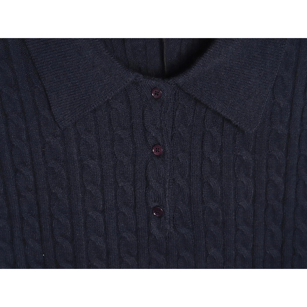 Miu Miu cable cashmere POLO collar sweater,Miu Miu