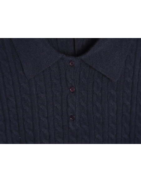 Miu Miu cable cashmere POLO collar sweater,Miu Miu