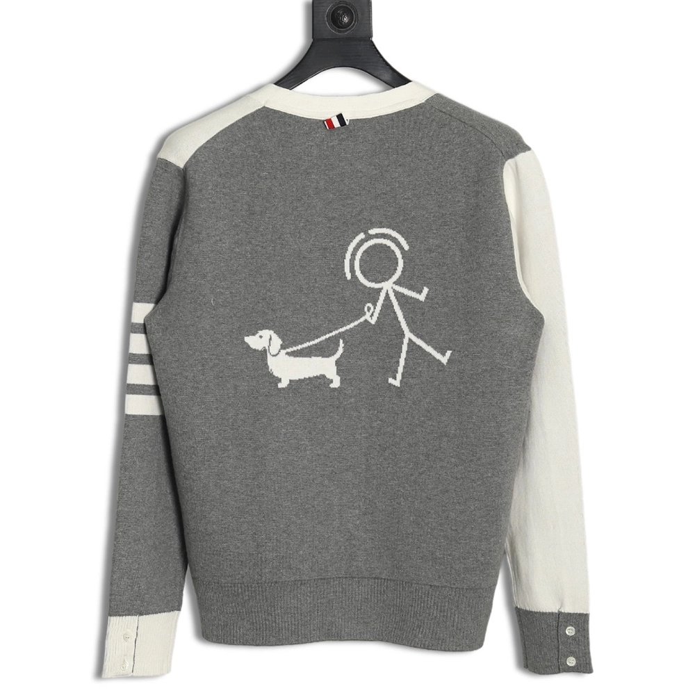 Thom Browne Dog Walking Cardigan,Thom Browne Sweatshirt,Sweatshirt,,Low Price High quality,Free Shipping to France