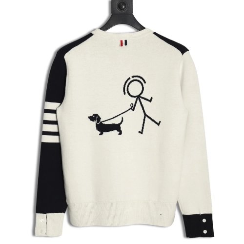 Thom Browne Dog Walking Crewneck Sweater,Thom Browne Sweatshirt,Sweatshirt,,Low Price High quality,Free Shipping to France