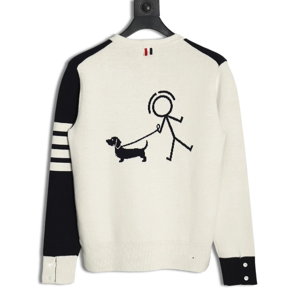 Thom Browne Dog Walking Crewneck Sweater,Thom Browne Sweatshirt,Sweatshirt,,Low Price High quality,Free Shipping to France