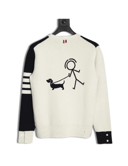 Thom Browne Dog Walking Crewneck Sweater,Thom Browne Sweatshirt,Sweatshirt,,Low Price High quality,Free Shipping to France