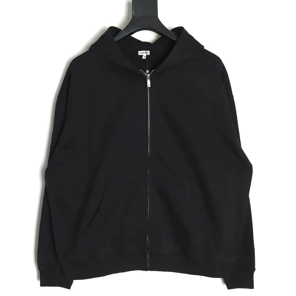 Loewe embossed back embossed large logo zipper hooded jacket,Loewe Jacket,Jacket,,Low Price High quality,Free Shipping to France