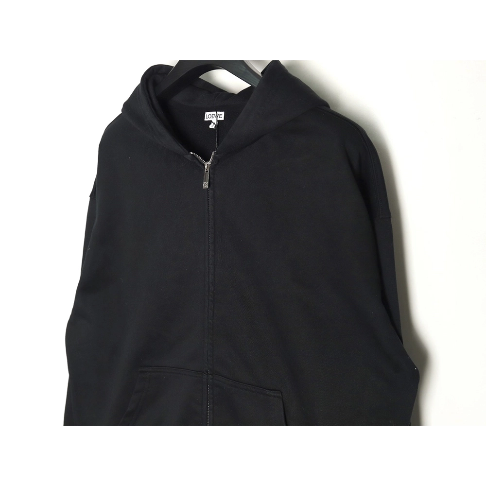 Loewe embossed back embossed large logo zipper hooded jacket,Loewe Jacket,Jacket,,Low Price High quality,Free Shipping to France