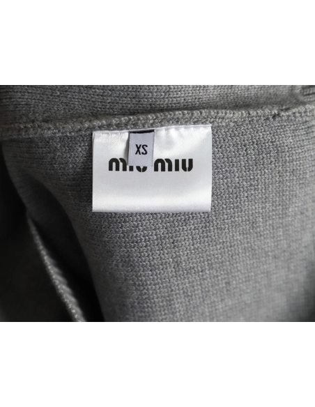 Miu Miu Minimalist Lettering Cardigan Sweater,Miu Miu Sweatshirt,Sweatshirt,,Low Price High quality,Free Shipping to France