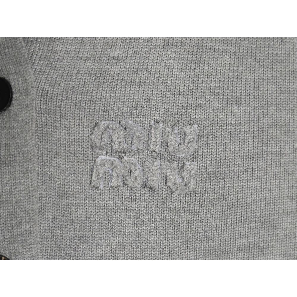 Miu Miu Minimalist Lettering Cardigan Sweater,Miu Miu Sweatshirt,Sweatshirt,,Low Price High quality,Free Shipping to France