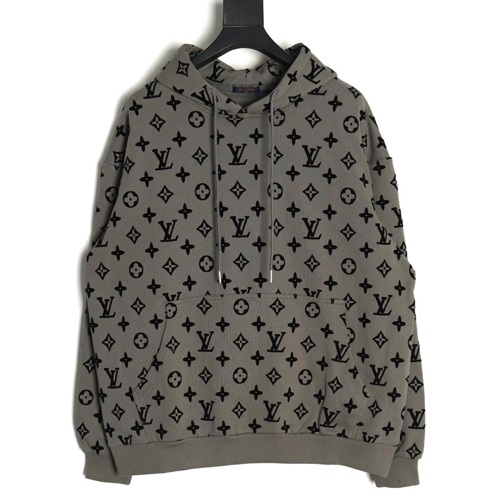 Louis Vuitton Monogram Flocked Print Hoodie,Louis Vuitton Hoodie,Hoodie,,Low Price High quality,Free Shipping to France