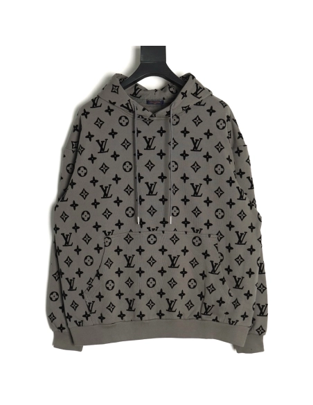 Louis Vuitton Monogram Flocked Print Hoodie,Louis Vuitton Hoodie,Hoodie,,Low Price High quality,Free Shipping to France