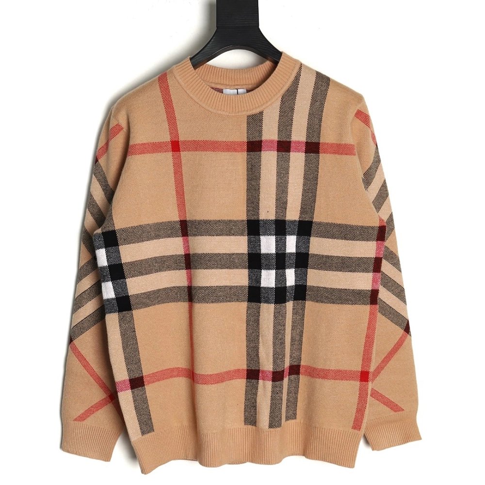 Burberry classic large plaid crew neck sweater,Burberry Sweatshirt,Sweatshirt,,Low Price High quality,Free Shipping to France