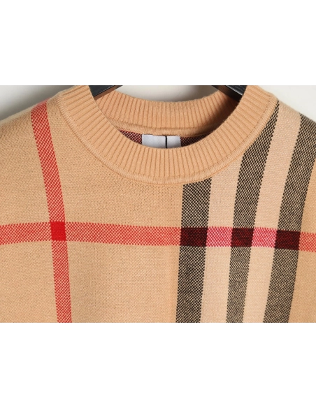 Burberry classic large plaid crew neck sweater,Burberry Sweatshirt,Sweatshirt,,Low Price High quality,Free Shipping to France