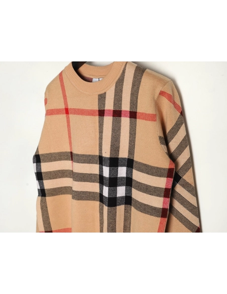 Burberry classic large plaid crew neck sweater,Burberry Sweatshirt,Sweatshirt,,Low Price High quality,Free Shipping to France
