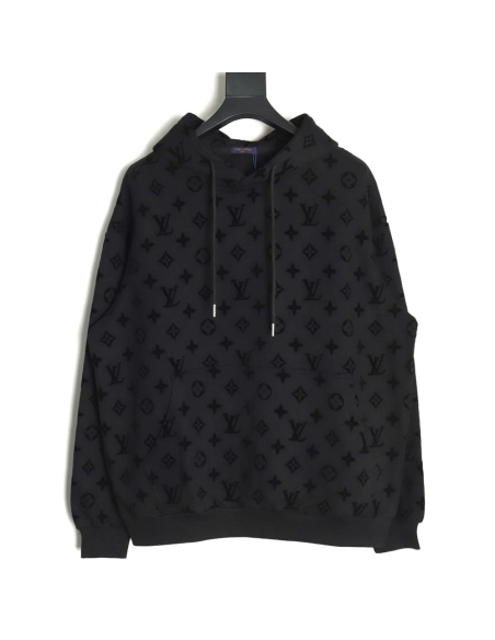 Louis Vuitton Monogram Flocked Print Hoodie,Louis Vuitton Hoodie,Hoodie,,Low Price High quality,Free Shipping to France