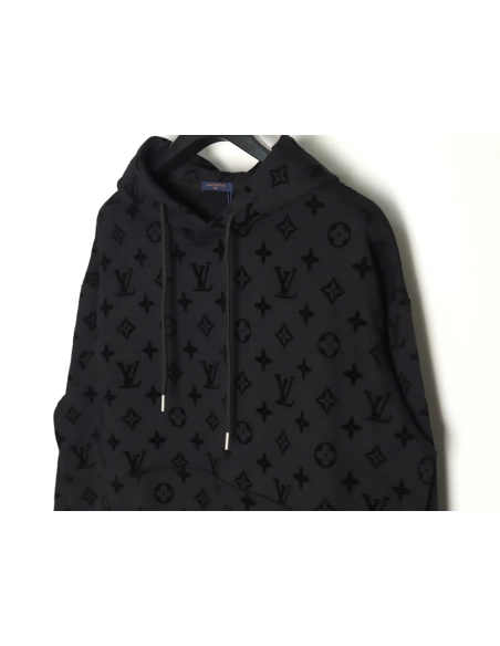 Louis Vuitton Monogram Flocked Print Hoodie,Louis Vuitton Hoodie,Hoodie,,Low Price High quality,Free Shipping to France