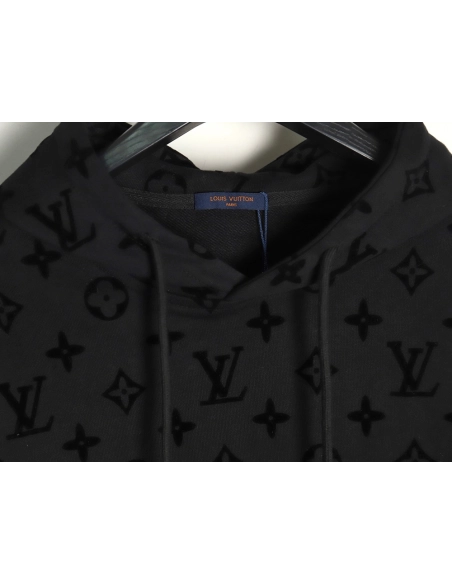 Louis Vuitton Monogram Flocked Print Hoodie,Louis Vuitton Hoodie,Hoodie,,Low Price High quality,Free Shipping to France