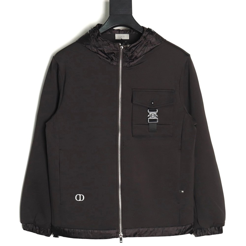 Dior patchwork letter embroidered hooded jacket,Dior Jacket,Jacket,,Low Price High quality,Free Shipping to France