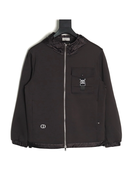 Dior patchwork letter embroidered hooded jacket,Dior Jacket,Jacket,,Low Price High quality,Free Shipping to France