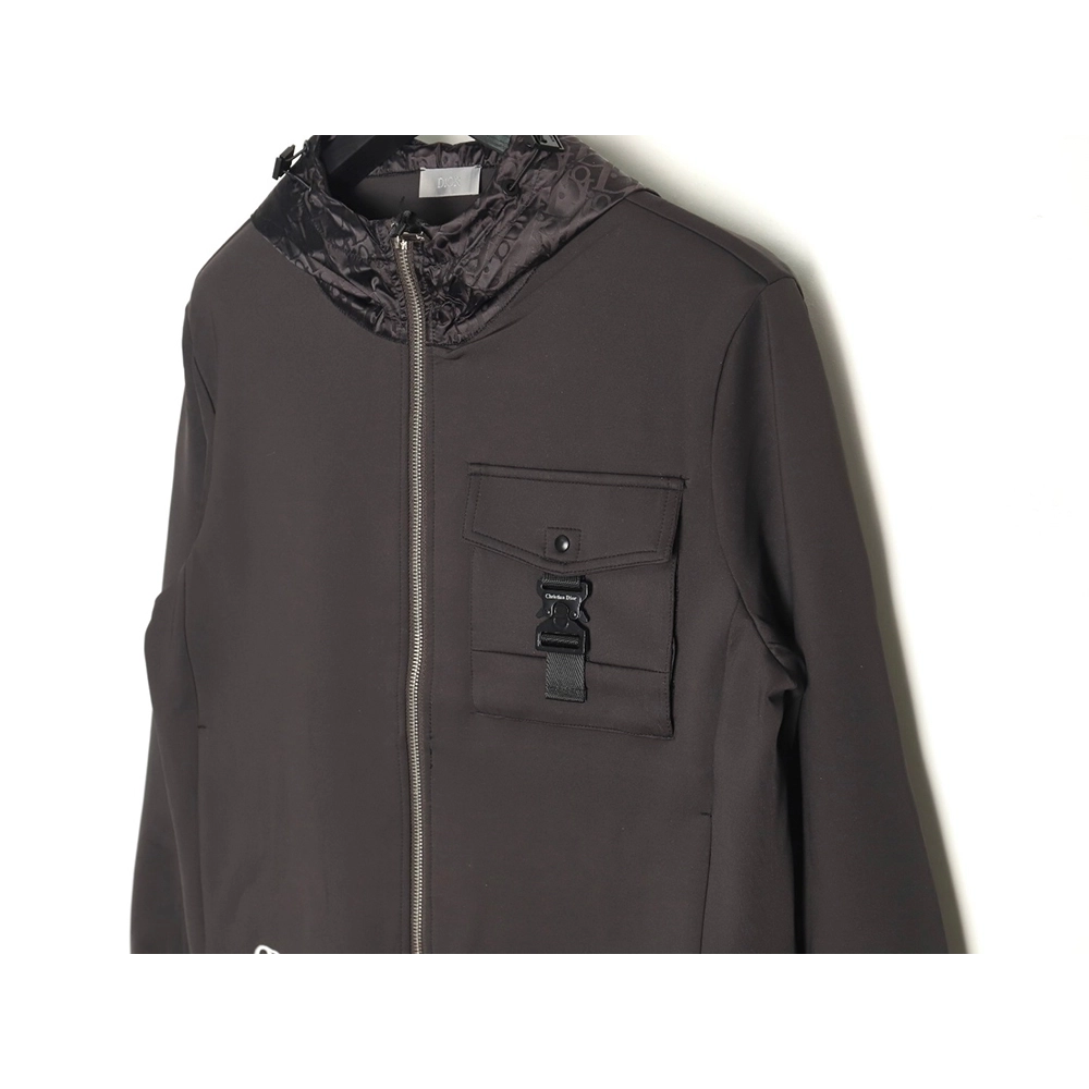 Dior patchwork letter embroidered hooded jacket,Dior Jacket,Jacket,,Low Price High quality,Free Shipping to France