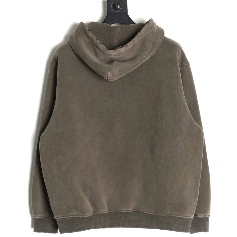 Balenciaga PARIS letter print velvet hooded sweatshirt,Balenciaga Sweatshirt,Sweatshirt,APPAREL