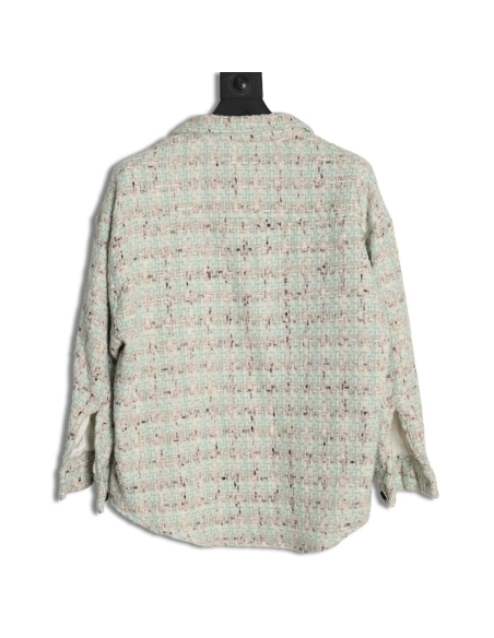 Chanel Haute Couture Silver Woven Check Shirt Jacket,Chanel Jacket,Jacket,APPAREL