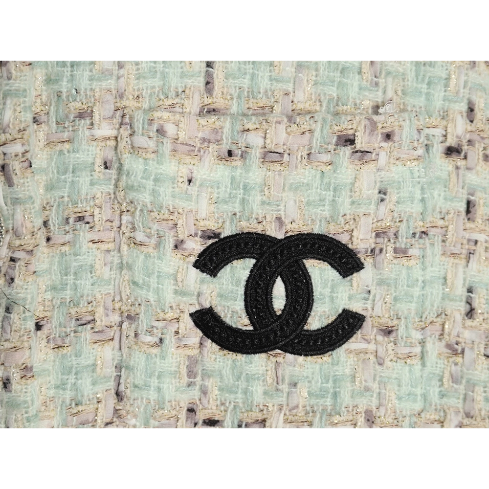 Chanel Haute Couture Silver Woven Check Shirt Jacket,Chanel Jacket,Jacket,APPAREL