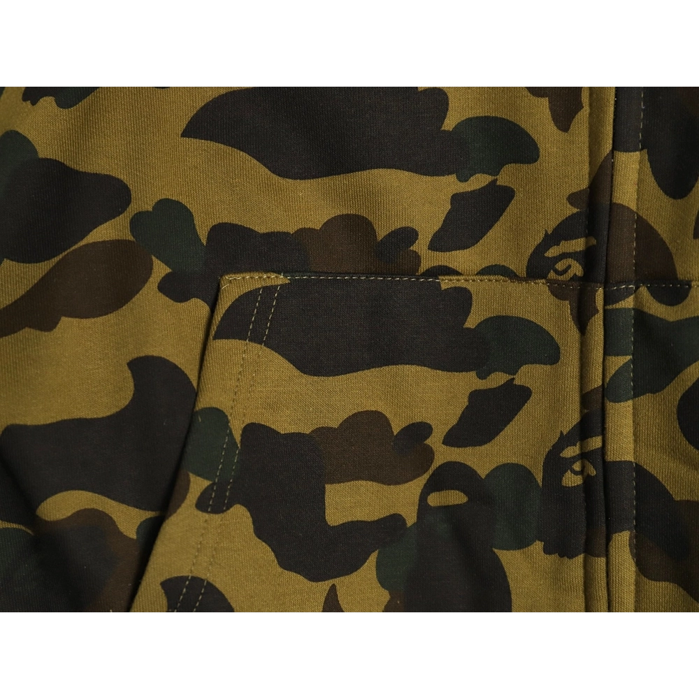 BAPE shark head tiger head zipper camouflage double hooded hoodie,Bape Hoodie,Hoodie,APPAREL