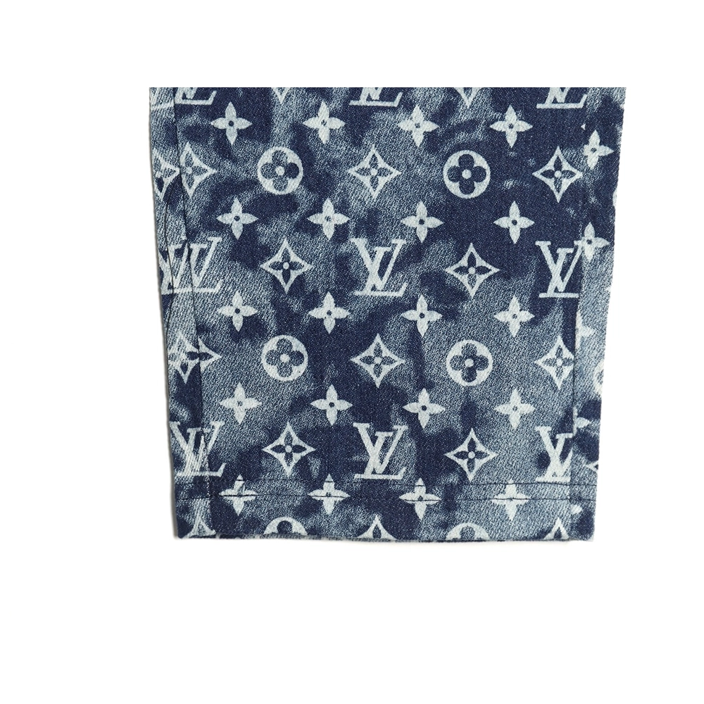 Louis Vuitton printed denim patchwork large pocket trousers,Louis Vuitton Jeans,CASUAL PANTS,APPAREL
