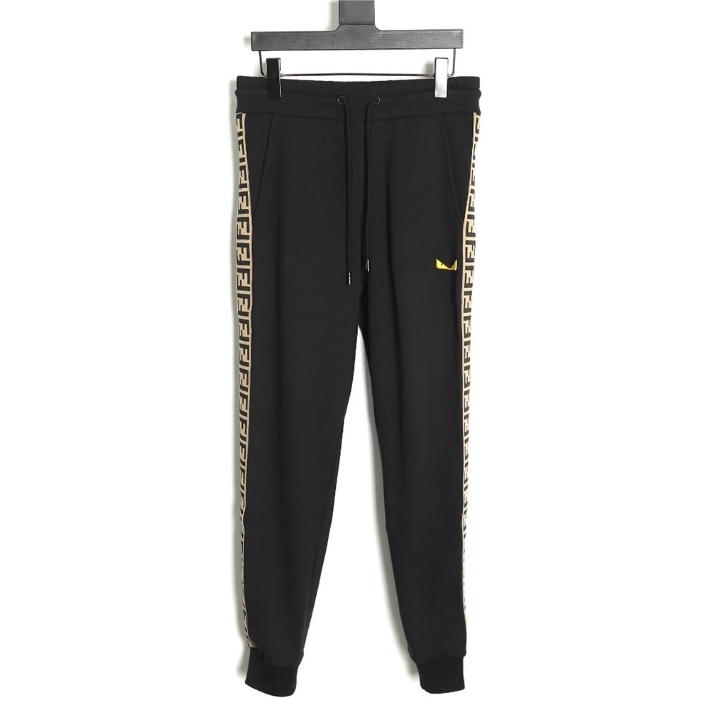 Fendi small eye embroidered double F ribbon sweatpants,Fendi Trousers,CASUAL PANTS,APPAREL
