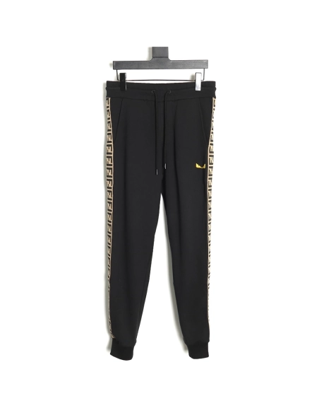 Fendi small eye embroidered double F ribbon sweatpants,Fendi Trousers,CASUAL PANTS,APPAREL